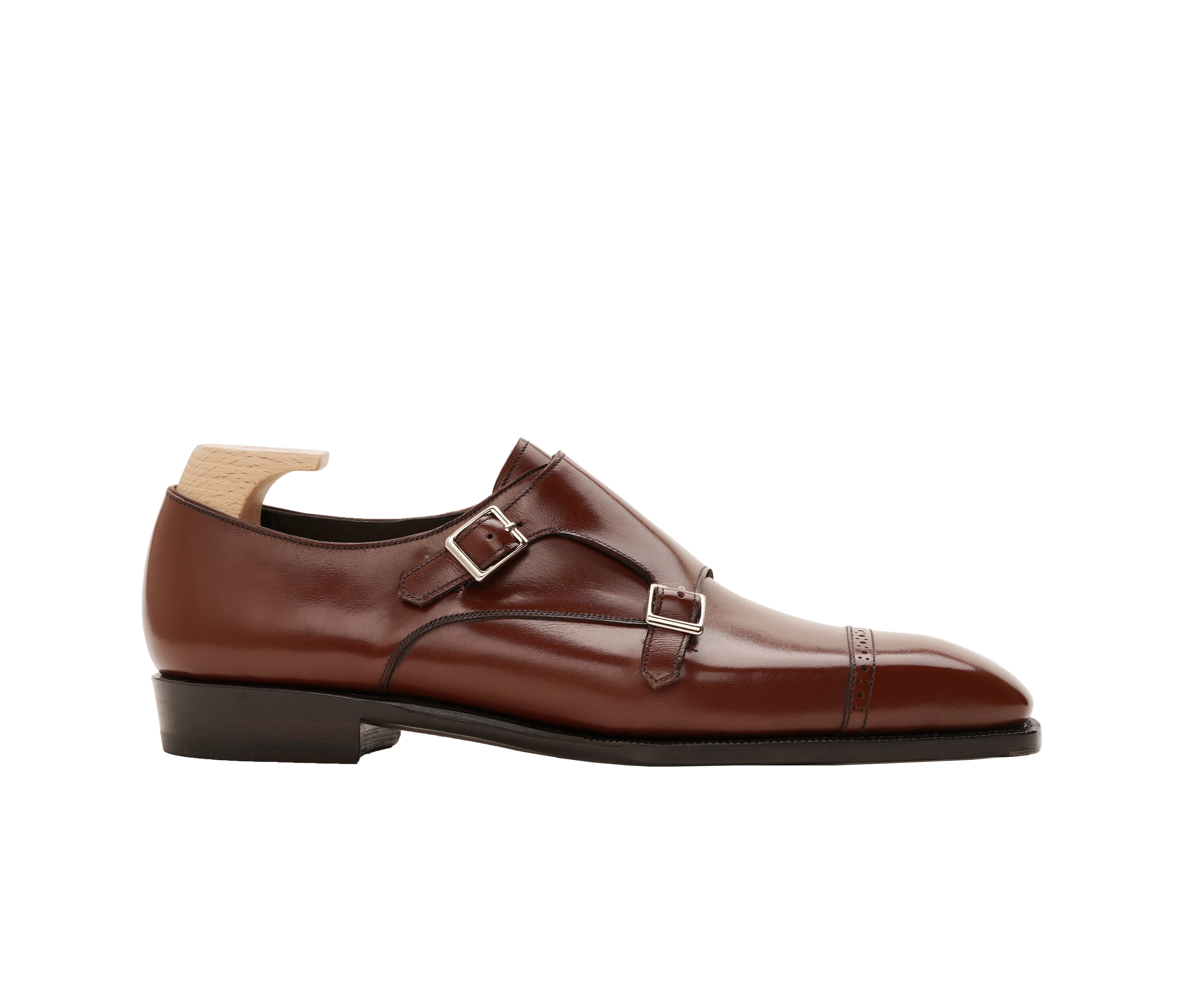 Italian Leather Double Monk Strap Shoes – Elegant & Durable Dress Footwear