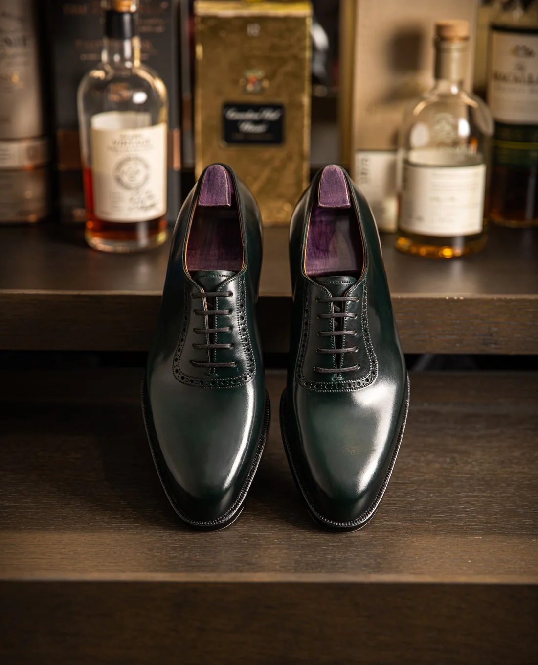 Olive Patina Brogues – Handcrafted Leather Elegance