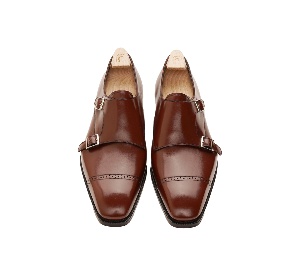 Italian Leather Double Monk Strap Shoes – Elegant & Durable Dress Footwear