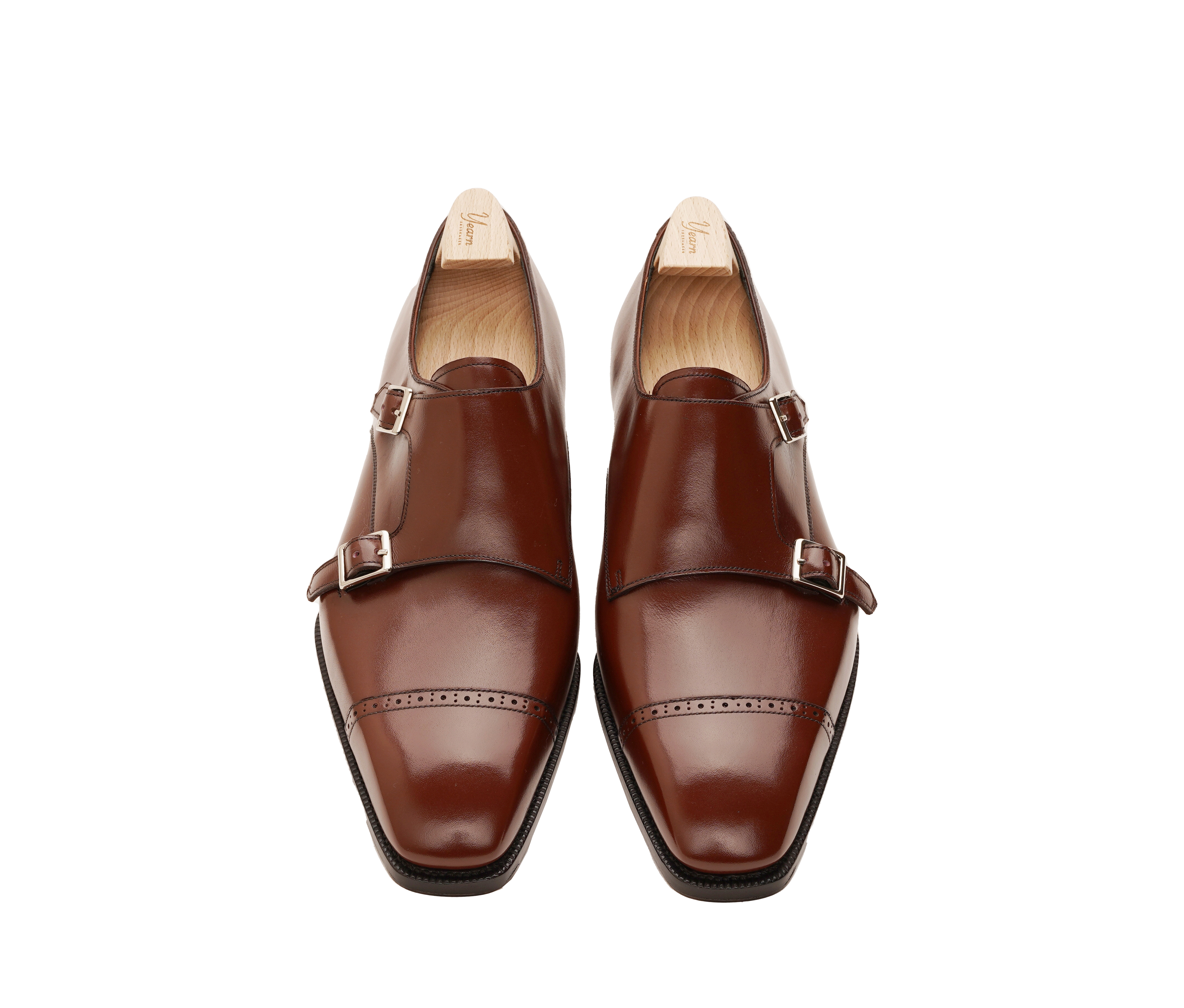 Italian Leather Double Monk Strap Shoes – Elegant & Durable Dress Footwear