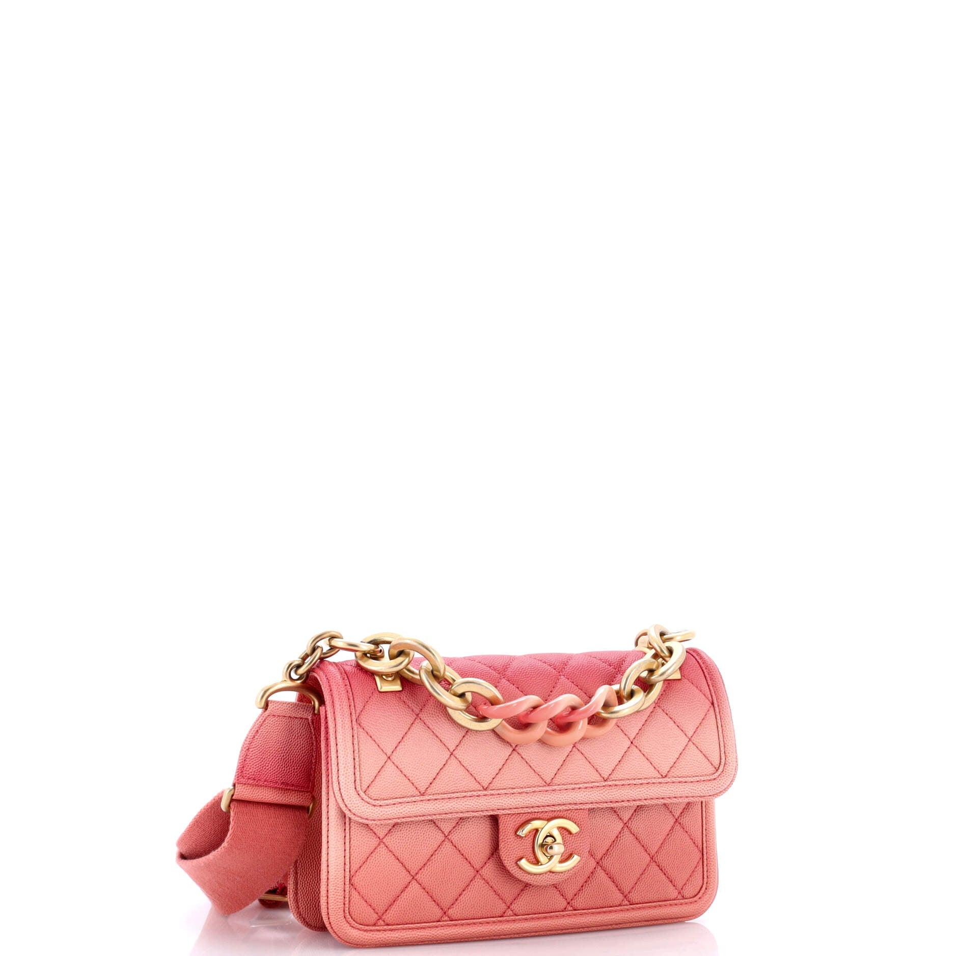 Sunset On The Sea Flap Bag Quilted Caviar Small