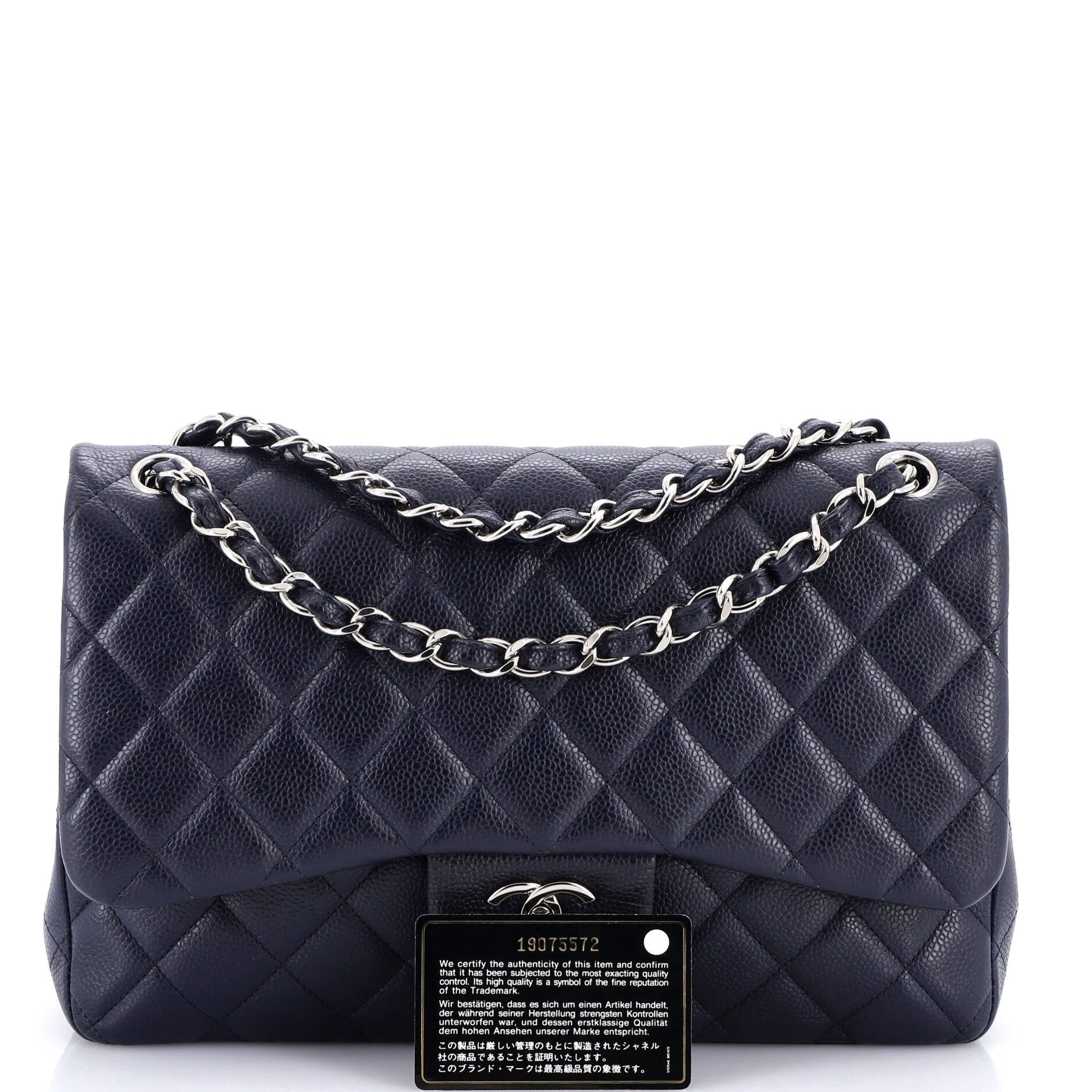 Classic Double Flap Bag Quilted Caviar Jumbo