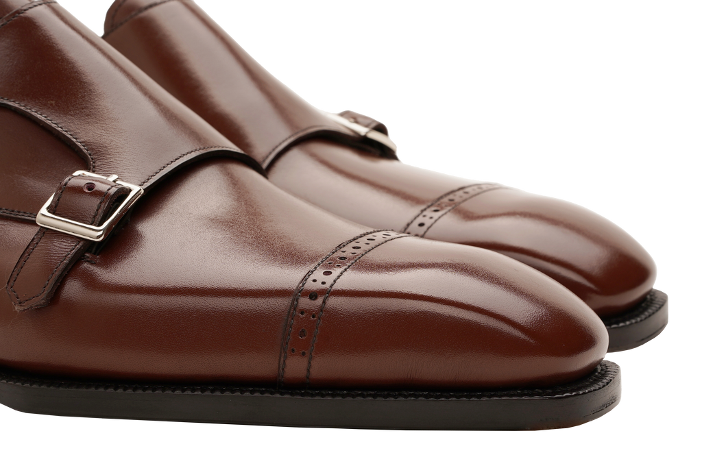Italian Leather Double Monk Strap Shoes – Elegant & Durable Dress Footwear
