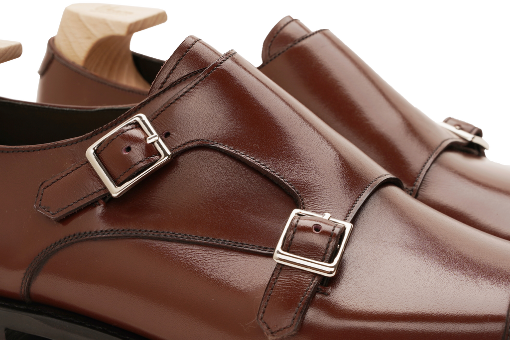 Italian Leather Double Monk Strap Shoes – Elegant & Durable Dress Footwear