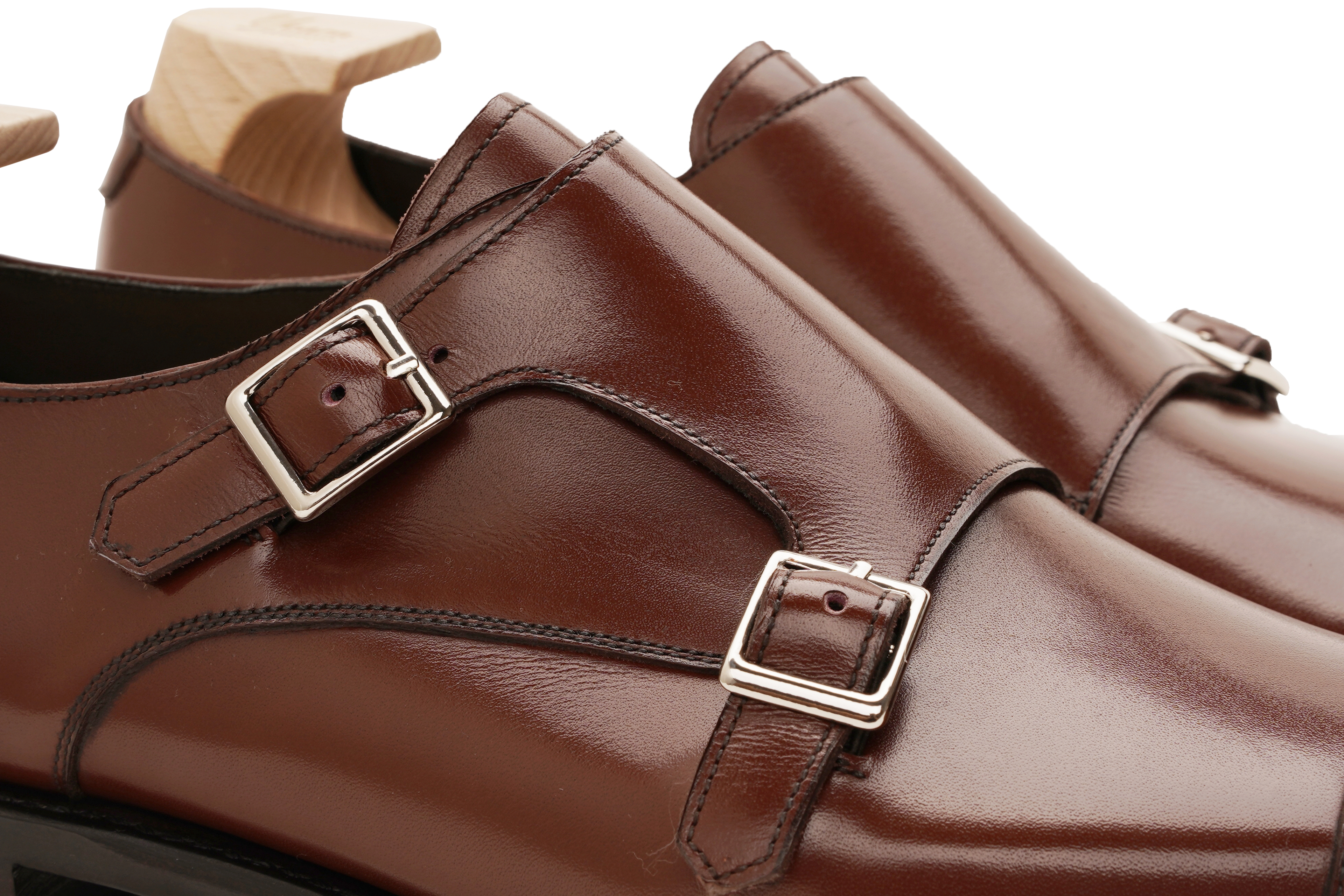 Italian Leather Double Monk Strap Shoes – Elegant & Durable Dress Footwear