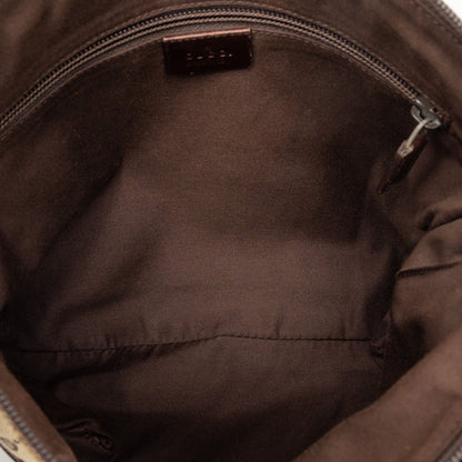 Zip Messenger Bag GG Canvas with Perforated Leather Medium