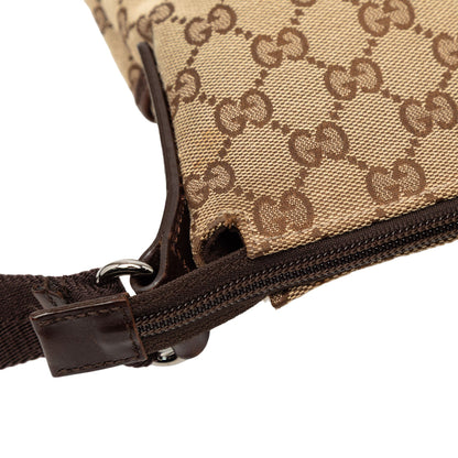 Zip Messenger Bag GG Canvas with Perforated Leather Medium