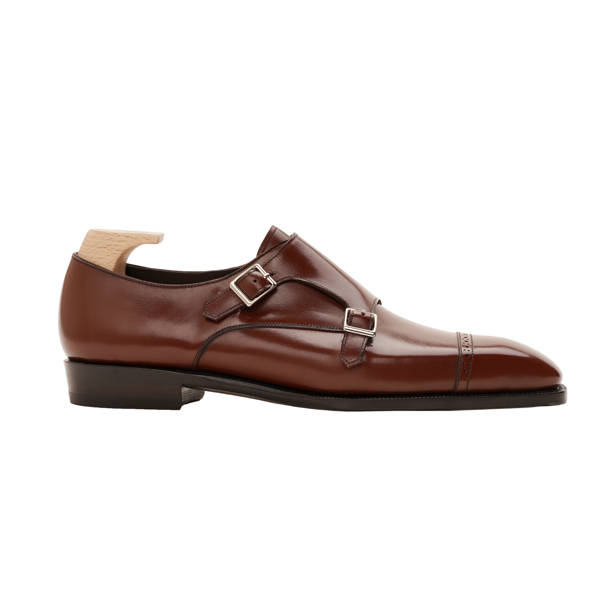Italian Leather Double Monk Strap Shoes – Elegant & Durable Dress Footwear